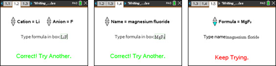 creenshots from the Writing Chemical Formulas activity.